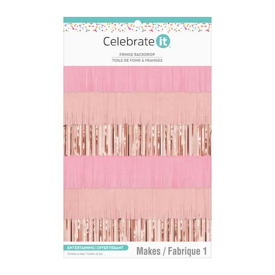 12 Pack: 72&#x22; Pink Fringe Backdrop by Celebrate It&#x2122;